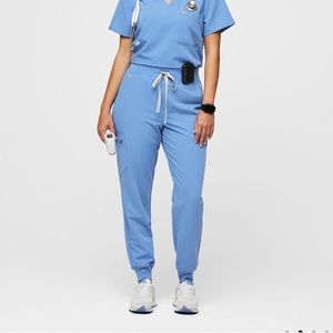 Figs High Waisted Zamora Jogger Scrub Pant - Ceil Blue